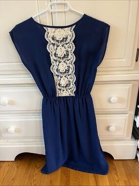 Tea n rose navy dress with lace back